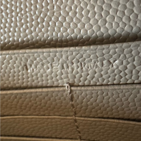 Auth Saint Laurent Gray Caviar Quilted Cassandre Wallet On Chain (WOC) Clutch - Picture 10 of 14